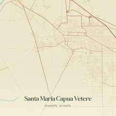 Vintage map of Santa Maria Capua Vetere, Italy.