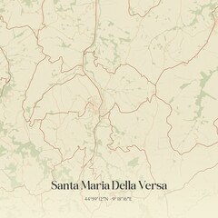 Obraz premium Vintage map of Santa Maria Della Versa, Italy.