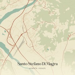 Fototapeta premium Vintage map of Santo Stefano Di Magra, Italy.