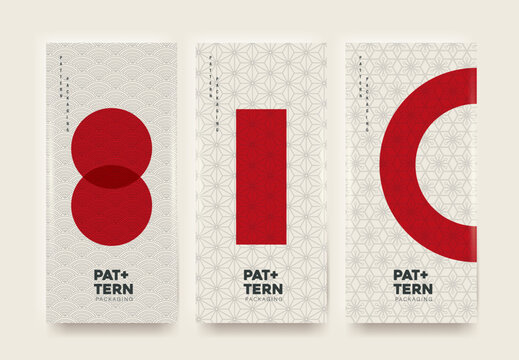 Vector set packaging templates japanese of luxury or premium products.