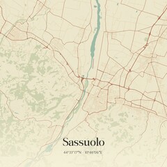 Vintage map of Sassuolo, Italy.