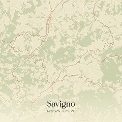 Fototapeta premium Vintage map of Savigno, Italy.
