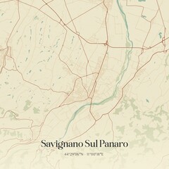 Obraz premium Vintage map of Savignano Sul Panaro, Italy.