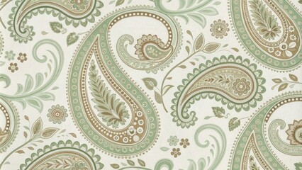 seamless pale green and pale brown paisley pattern, elegant patterns, organic designs