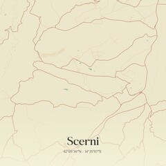Vintage map of Scerni, Italy.