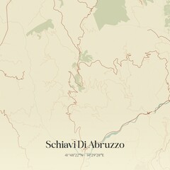 Fototapeta premium Vintage map of Schiavi Di Abruzzo, Italy.