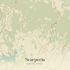 Vintage map of Scarperia, Italy.