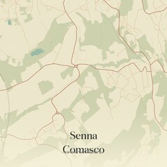 Vintage map of Senna Comasco, Italy.