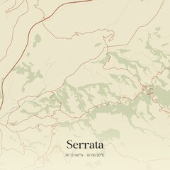 Naklejka premium Vintage map of Serrata, Italy.