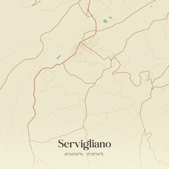 Obraz premium Vintage map of Servigliano, Italy.