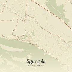 Vintage map of Sgurgola, Italy.