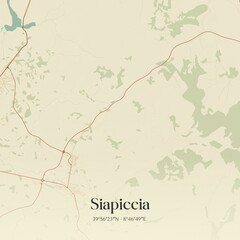 Fototapeta premium Vintage map of Siapiccia, Italy.