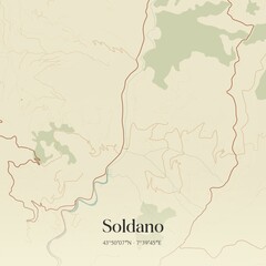 Obraz premium Vintage map of Soldano, Italy.