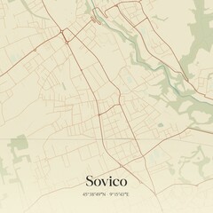 Vintage map of Sovico, Italy.