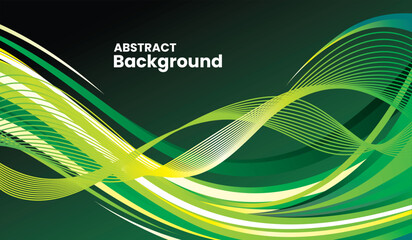Wave background design with green gradien color vector