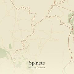 Fototapeta premium Vintage map of Spinete, Italy.