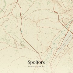 Fototapeta premium Vintage map of Spoltore, Italy.