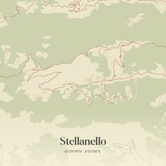 Obraz premium Vintage map of Stellanello, Italy.