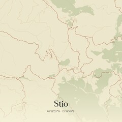Vintage map of Stio, Italy.