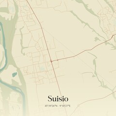 Vintage map of Suisio, Italy.