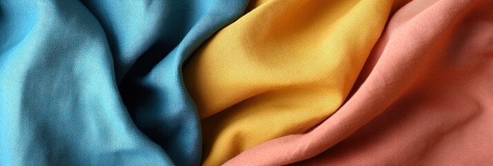 Textured Fabric Swirls: Teal, Gold, and Dusty Rose Hues