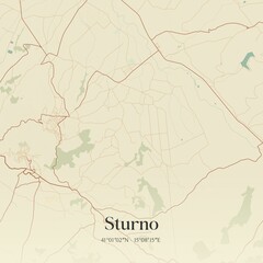 Obraz premium Vintage map of Sturno, Italy.