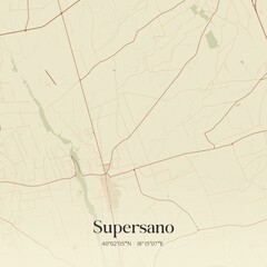 Vintage map of Supersano, Italy.