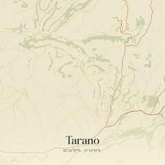 Fototapeta premium Vintage map of Tarano, Italy.