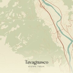 Obraz premium Vintage map of Tavagnasco, Italy.