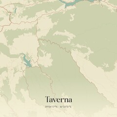Obraz premium Vintage map of Taverna, Italy.