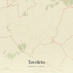Obraz premium Vintage map of Tavoleto, Italy.