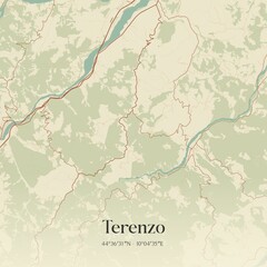 Naklejka premium Vintage map of Terenzo, Italy.