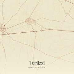 Vintage map of Terlizzi, Italy.