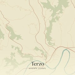 Naklejka premium Vintage map of Terzo, Italy.