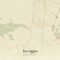 Obraz premium Vintage map of Terzigno, Italy.