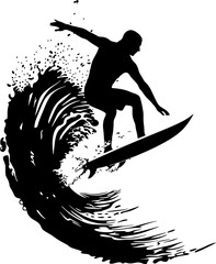 Male surfer silhouette