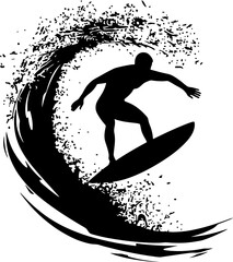 Male surfer silhouette
