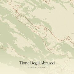 Obraz premium Vintage map of Tione Degli Abruzzi, Italy.