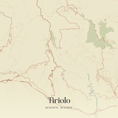 Fototapeta premium Vintage map of Tiriolo, Italy.