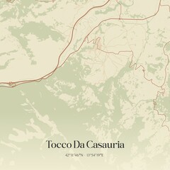Obraz premium Vintage map of Tocco Da Casauria, Italy.
