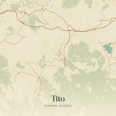 Vintage map of Tito, Italy.