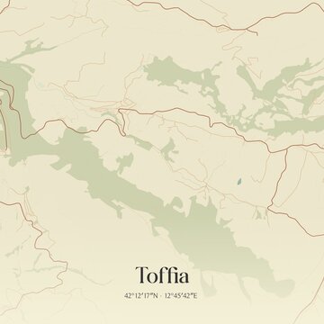 Vintage map of Toffia, Italy.