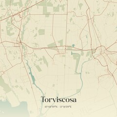 Obraz premium Vintage map of Torviscosa, Italy.