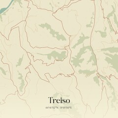 Obraz premium Vintage map of Treiso, Italy.