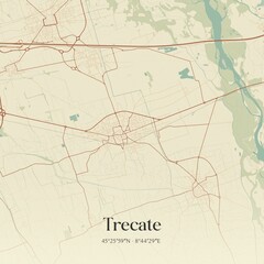 Obraz premium Vintage map of Trecate, Italy.