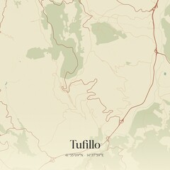 Obraz premium Vintage map of Tufillo, Italy.