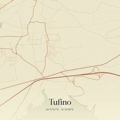 Fototapeta premium Vintage map of Tufino, Italy.