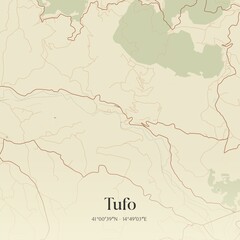 Obraz premium Vintage map of Tufo, Italy.