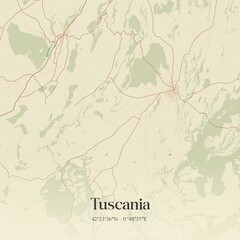 Vintage map of Tuscania, Italy.