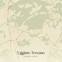 Vintage map of Uggiate-Trevano, Italy.